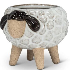 Sheep Planters- Ceramic, Adorable- Sheep With Legs! Farmhouse 3.5” tall